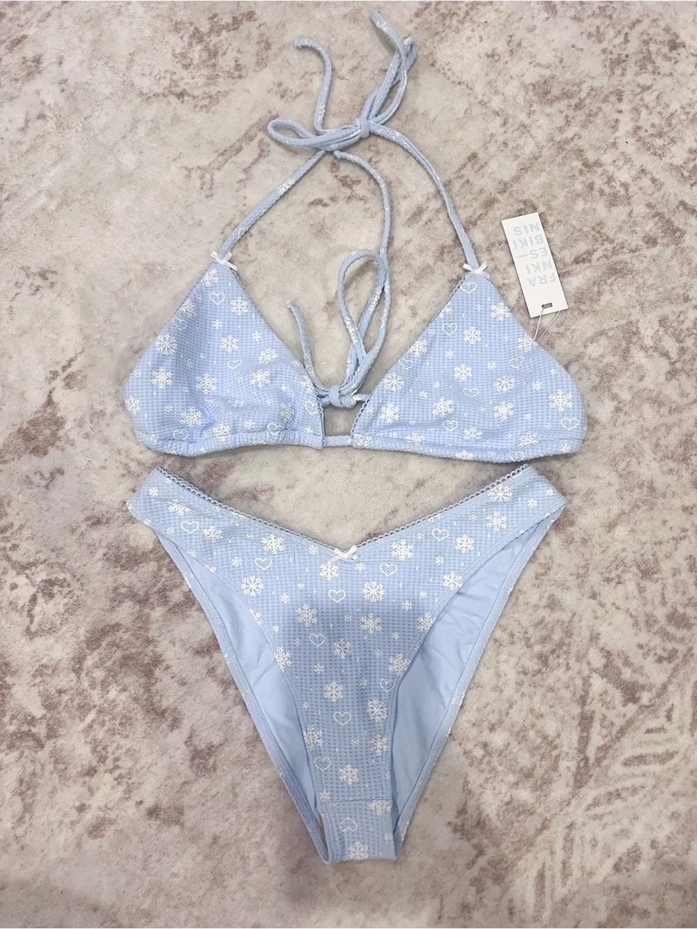 Frankies Bikinis Tia Waffle Triangle Bikini Set